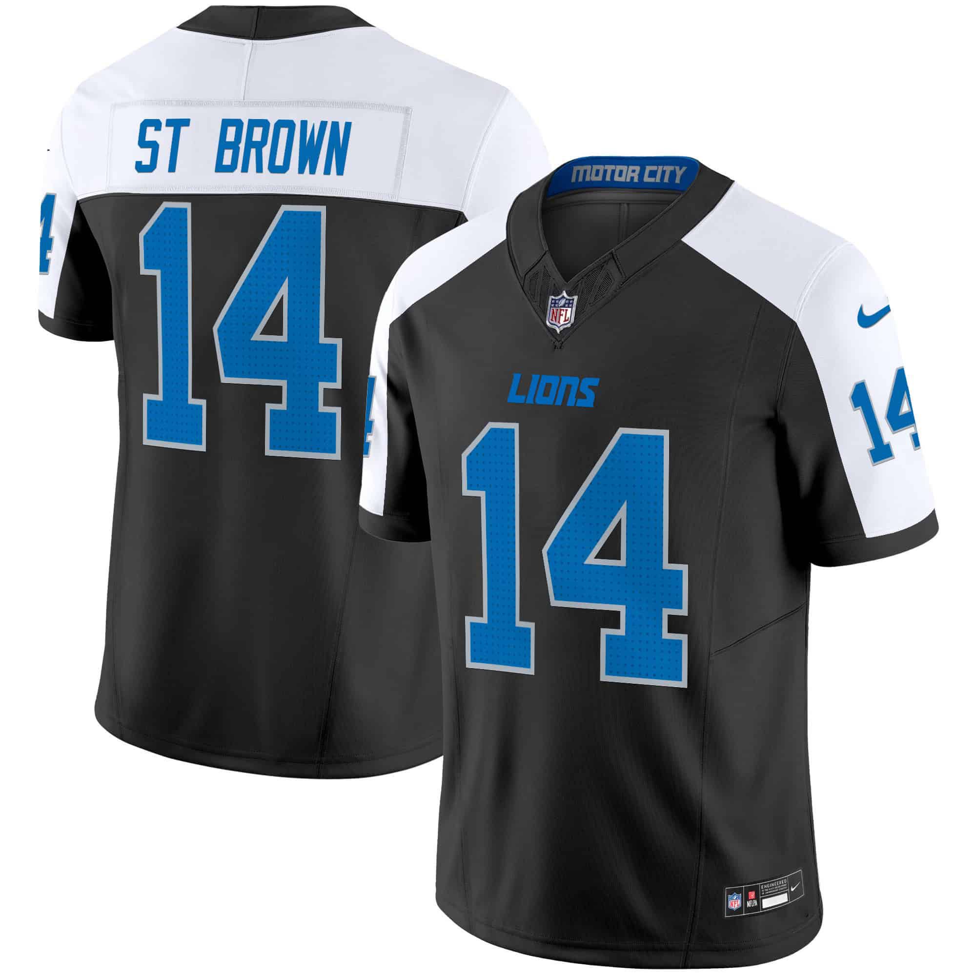 Men Detroit Lions #14 ST Brown Black 2024 Nike Vapor Limited NFL Jersey->indianapolis colts->NFL Jersey
